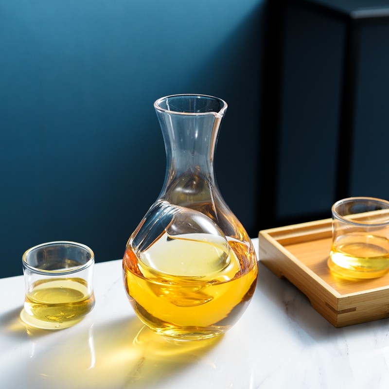 创意玻璃清酒杯一口杯日式冰酒器烈酒白酒杯套装无铅分酒器冰酒壶