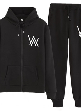 2019艾伦沃克卫衣套装男中学生夜光衣服春季alan walker同款潮流