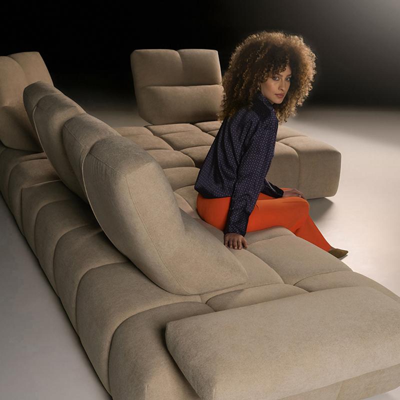 布艺沙发可移动靠背客厅坐深可调节直排转角组合布艺沙发模块组合