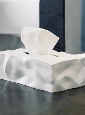 丹麦essey创意时尚装饰长方形褶皱纸巾盒面纸抽纸盒无底部TPE进口