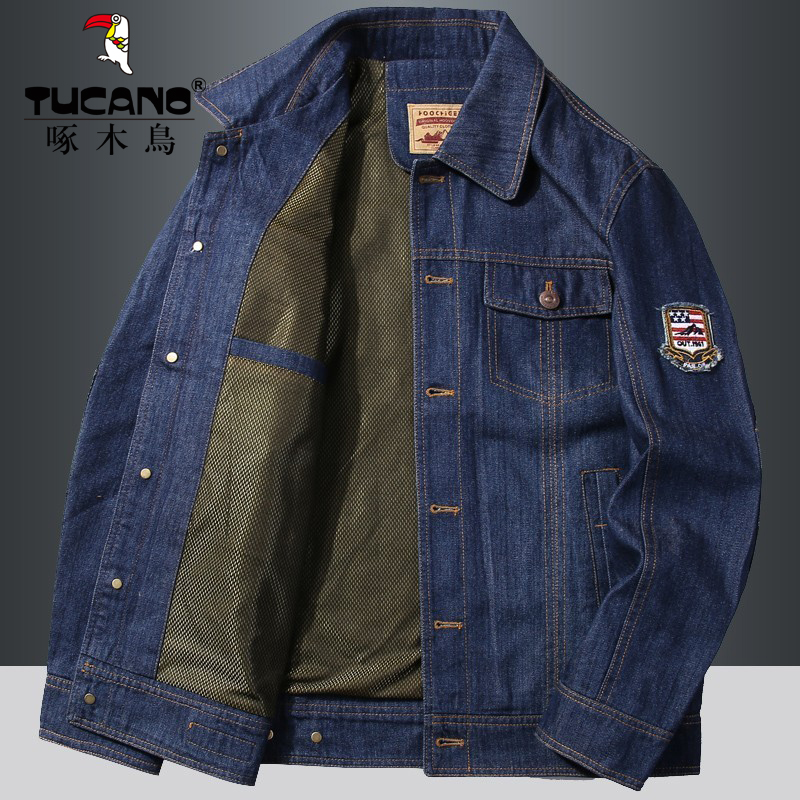 啄木鸟牛仔夹克男2025新款装秋大