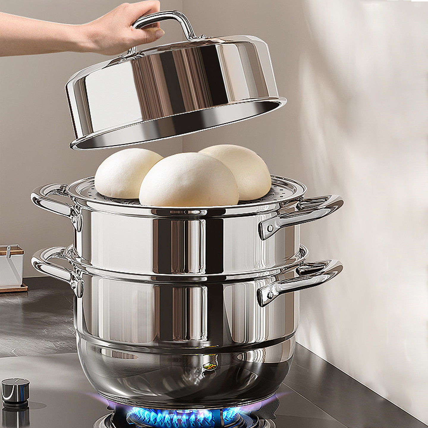 能胜蒸锅家用多层不锈钢304加厚多功能蒸馒头燃气灶专用电磁炉锅