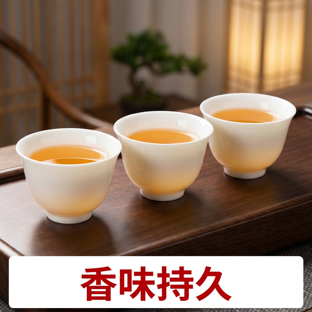 茗凯轩｜骨瓷薄胎工夫茶杯 品茗杯闻香杯功夫茶具 潮汕白瓷玉兰杯