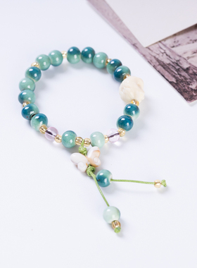 文艺复古民族风景德镇陶瓷手链