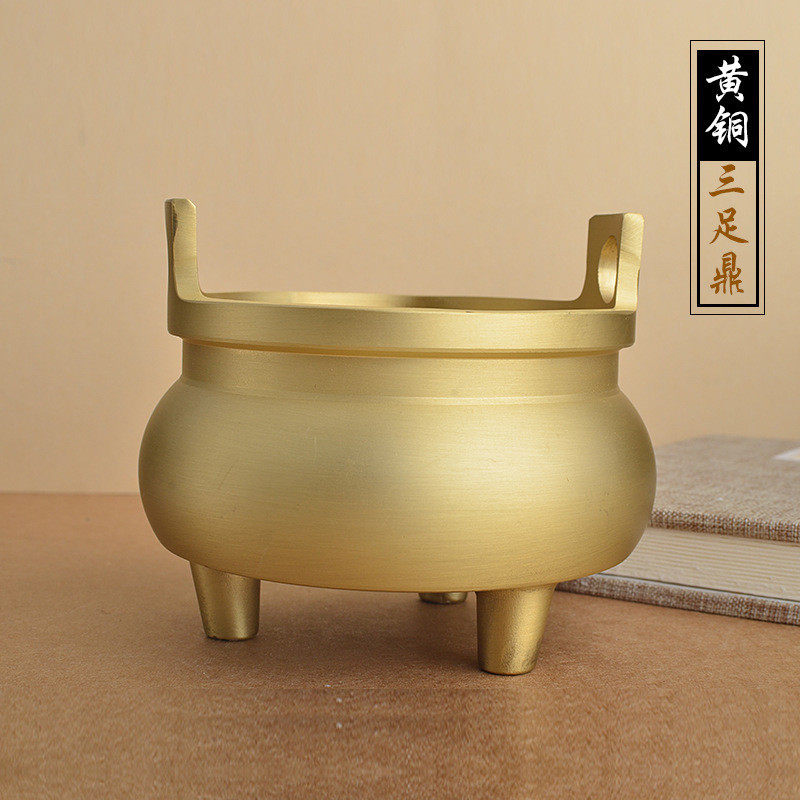 黄铜家用室内线香专用三足复古鼎形小号创意香炉装饰摆件,家居饰品,香托/香盘/香座/香插,淘宝优惠券,粉丝福利购,淘宝优惠卷