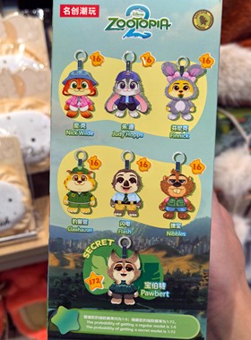 MINISO名创优品迪士尼疯狂动物城-城市居民系列搪胶毛绒盲盒