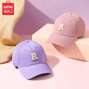 MINISO名创优品字母R标棒球帽男女生简约百搭鸭舌帽子防晒显脸小