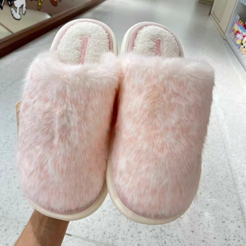 名创优品格子缤纷质感保暖棉拖