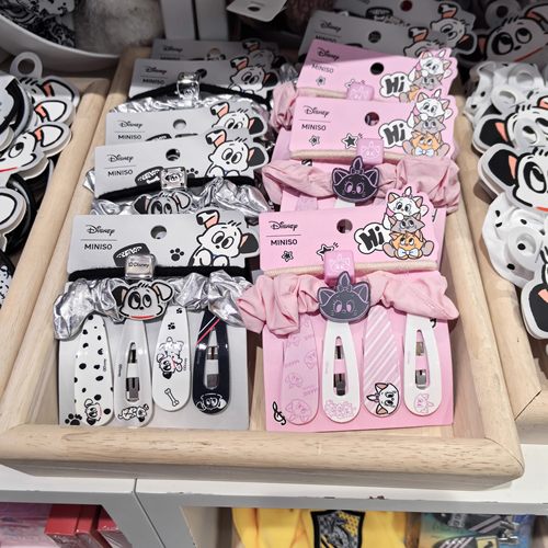 名创优品猫猫狗狗系骨头对夹发圈