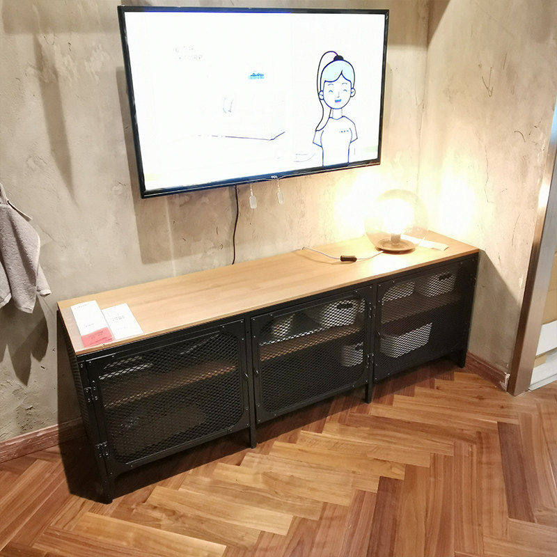 国内宜家代购耶伯电视柜黑色简易小户型实木色电视机柜创意储物