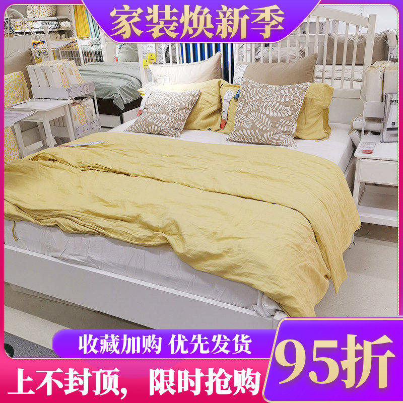 国内宜家代购床白色欧式组装双人床双人床简约现代主卧大床
