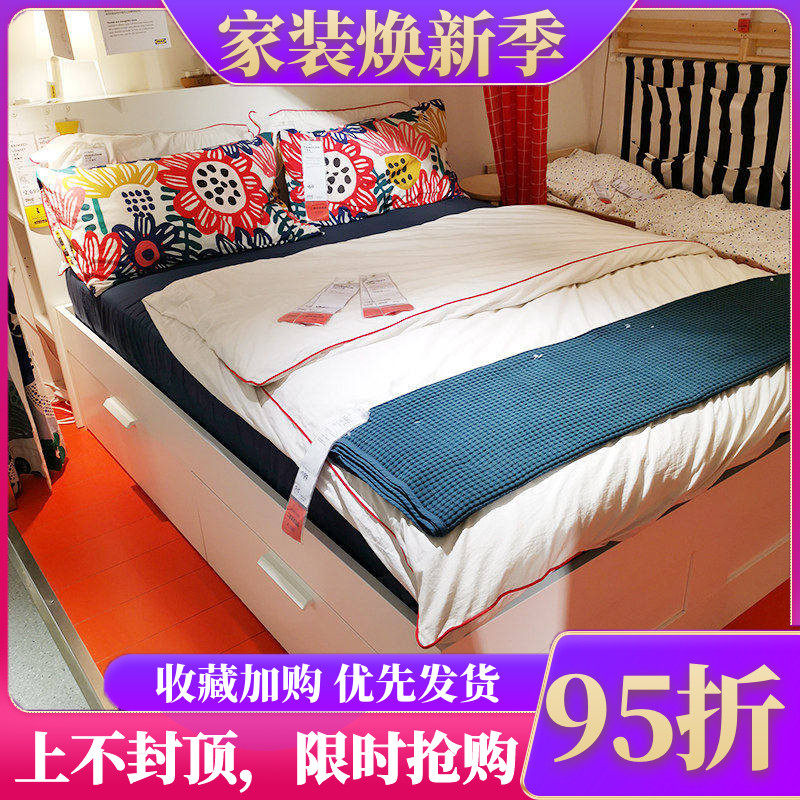 宜家济南带抽屉收纳白色储物床