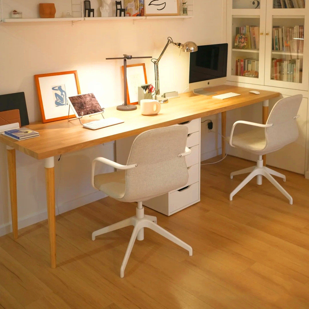 宜家ikea萨林厨房操作台面仿橡木层压板工作台办公桌面加长电脑桌