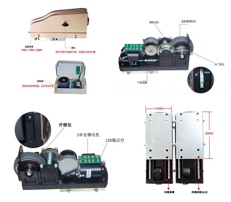 canuol开门机八字平开门机对开门大门电机电动自动门器别墅
