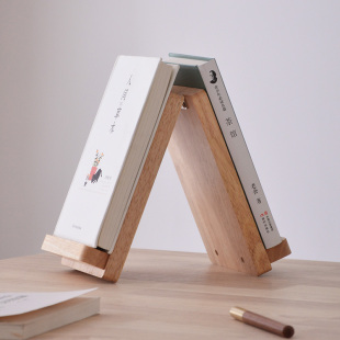 双面书籍展示架陈列架实木图书馆书店书架桌面书立书托定制斜放书