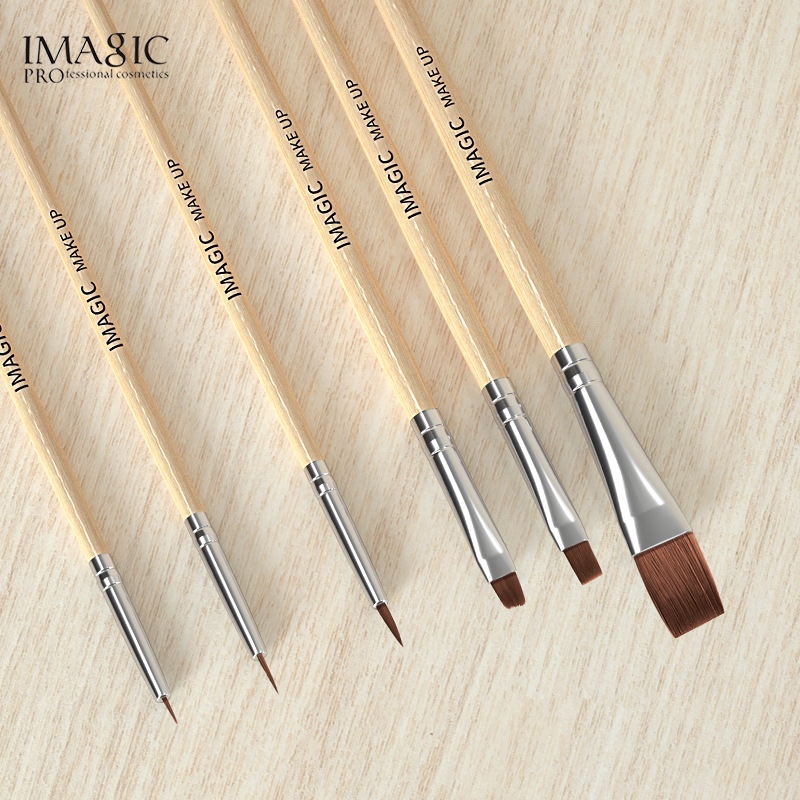 IMAGIC彩妆万圣节油彩化妆刷6支装原木杆彩绘美甲化妆刷diy彩妆刷