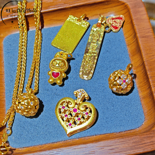 满39.9包邮沙金绣球花镂空爱心吊坠拉布布挂件diy项链挂件配饰