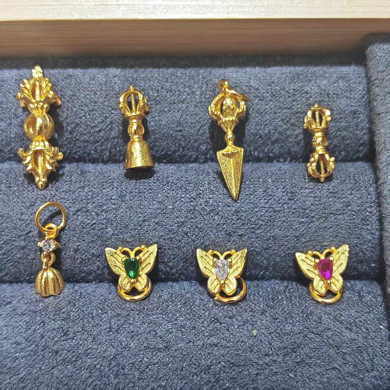 沙金 金刚杵降魔杵金刚铃diy配件项链文玩佛珠饰品配饰图片