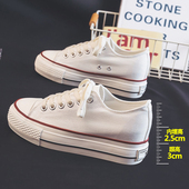 女鞋 韩版 2025春秋季 厚底帆布鞋 新款 内增高板鞋 ulzzang百搭布鞋 子
