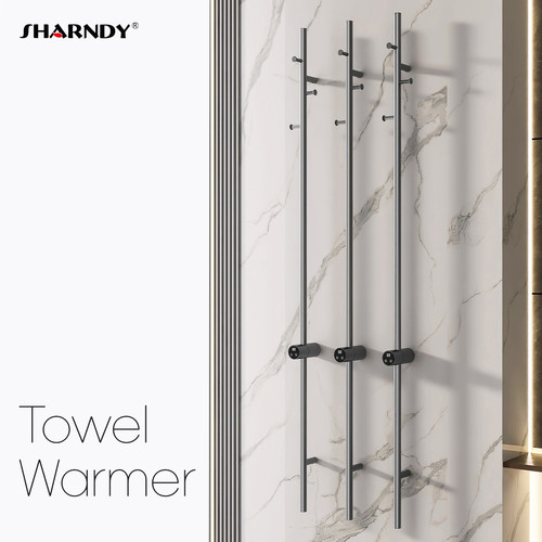 想的电热毛巾架极简枪灰色卫生间家用智能浴巾不锈钢烘干架浴室