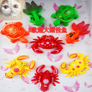 塑料钓鱼玩具 益智戏水水中磁性钓鱼 塑料鱼池广场钓鱼包邮