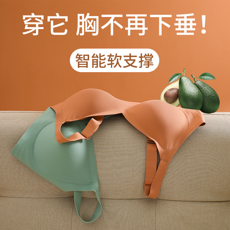 果冻条无痕内衣女夏小胸聚拢运动