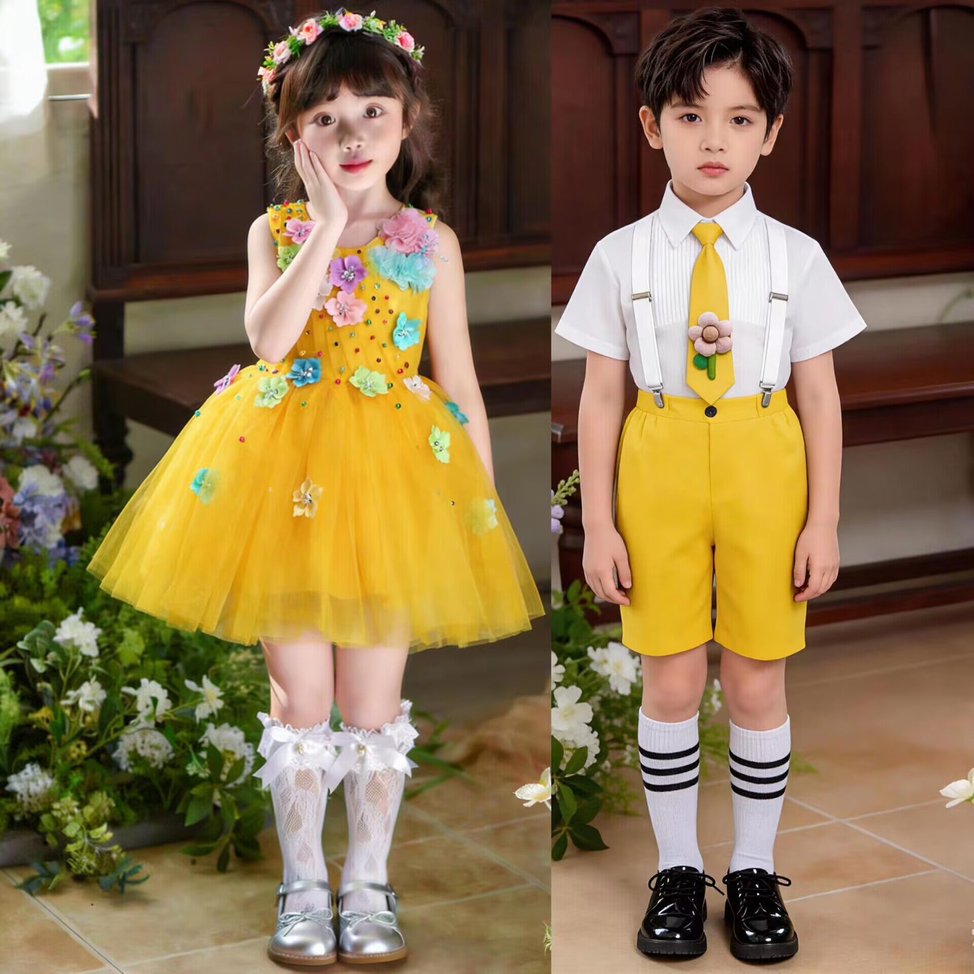快乐向未来演出服花开向未来蓬蓬裙幼儿园六一开场舞新款演出服