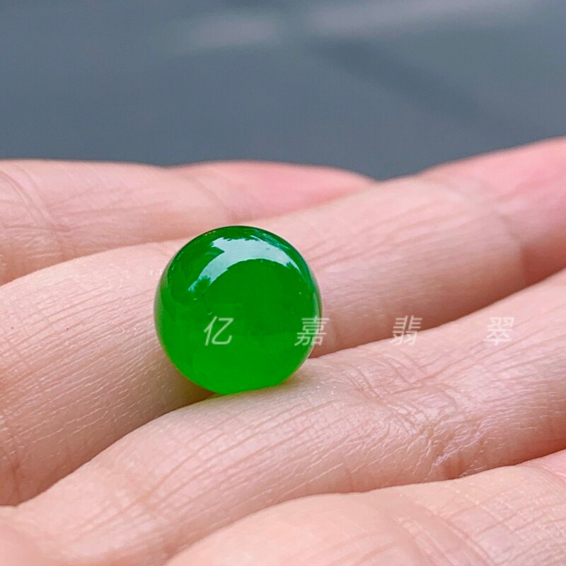 翡翠冰种帝王绿阳绿圆珠手串配饰图片