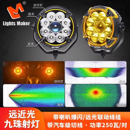 4090S摩托车远近光切线日行灯