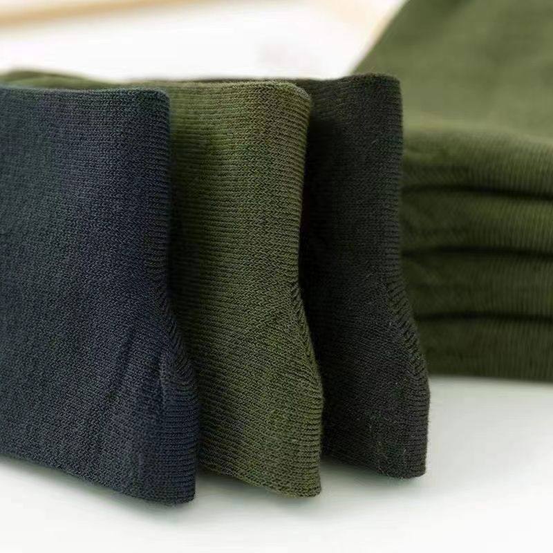 男士冬季加厚款袜子高筒大号劳保袜子军绿色黑色耐穿耐磨结实男袜