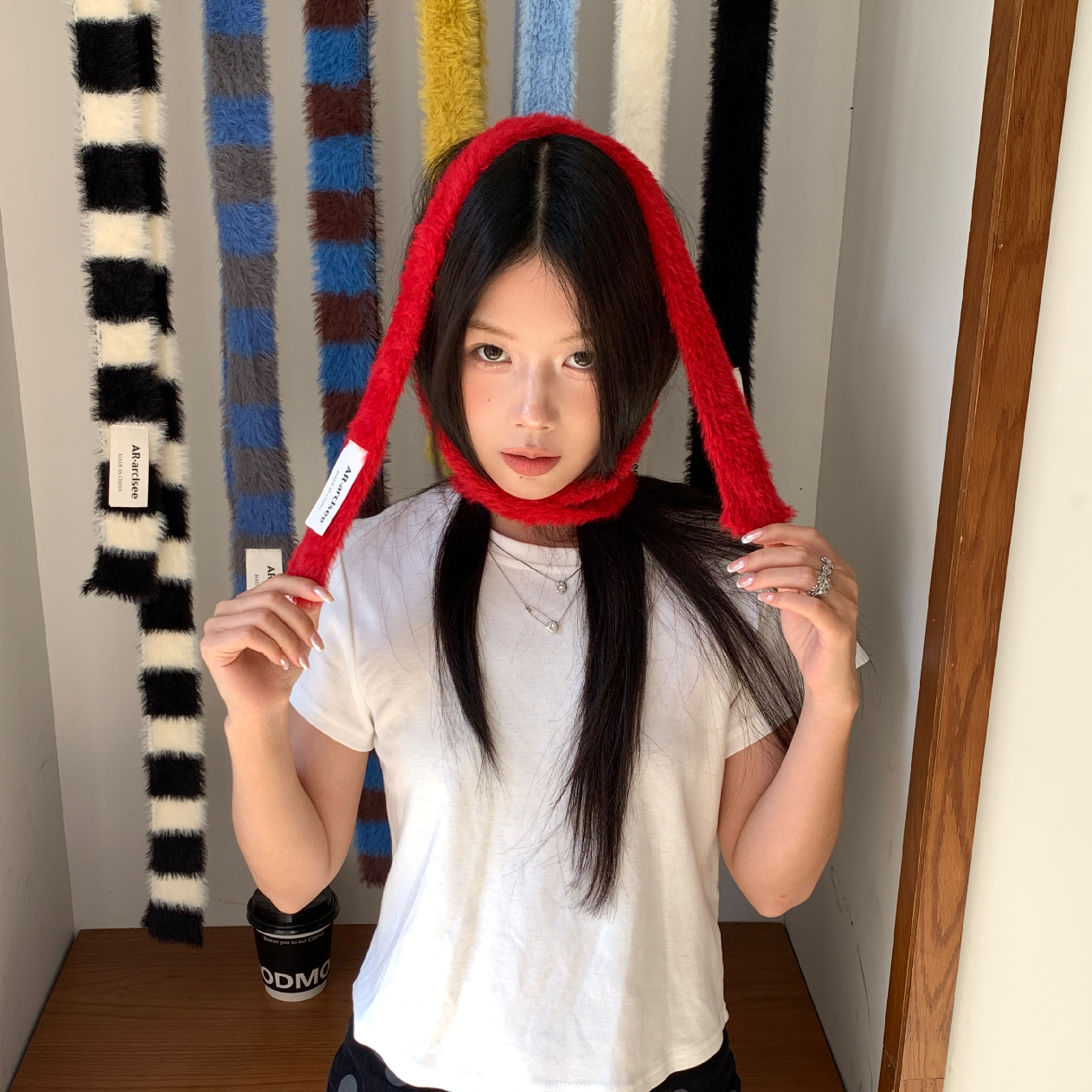 陈奶奶时髦高级感长条窄版围巾