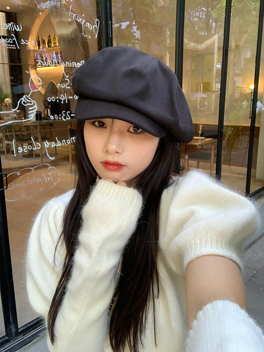 陈奶奶八角帽日系男女秋冬显脸小