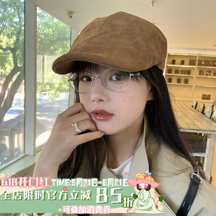 时髦精私藏!陈奶奶复古翻毛皮前进帽子百搭秋冬小众英伦风报童帽