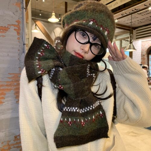 织暖同频~陈奶奶森系复古围巾女