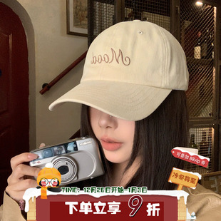 韩系街头 陈奶奶简约棒球帽女百搭简约刺绣学生大头围鸭舌帽子男