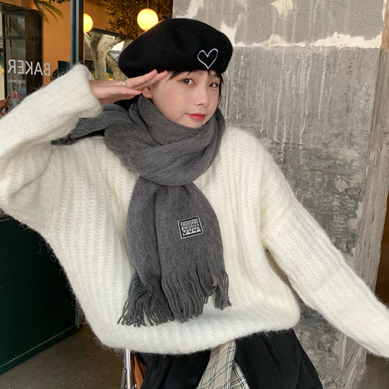 韩剧学姐陈奶奶柔软温暖针织围巾