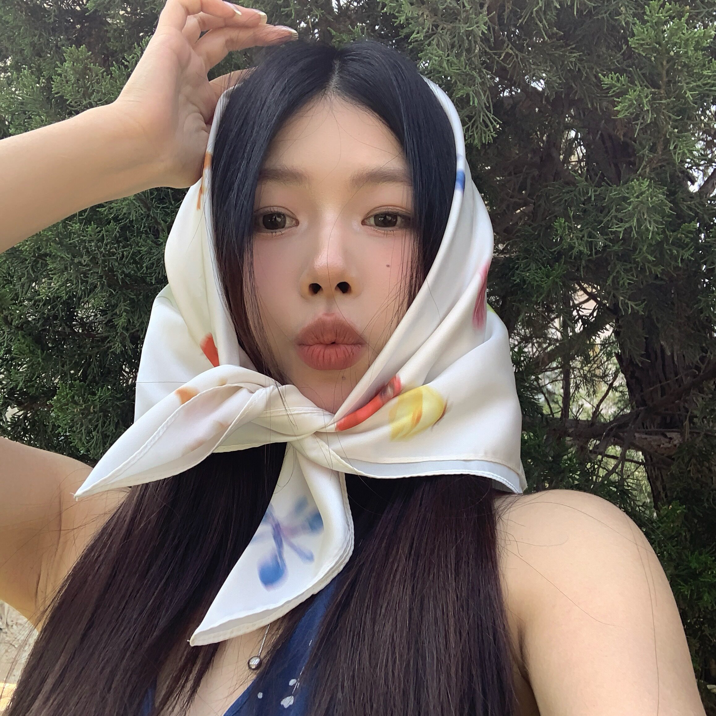 陈奶奶法式碎花方巾丝巾女夏百搭发带韩系ins多功能绑带装饰防晒