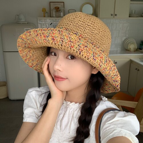 陈奶奶草编渔夫帽逛街韩版女夏