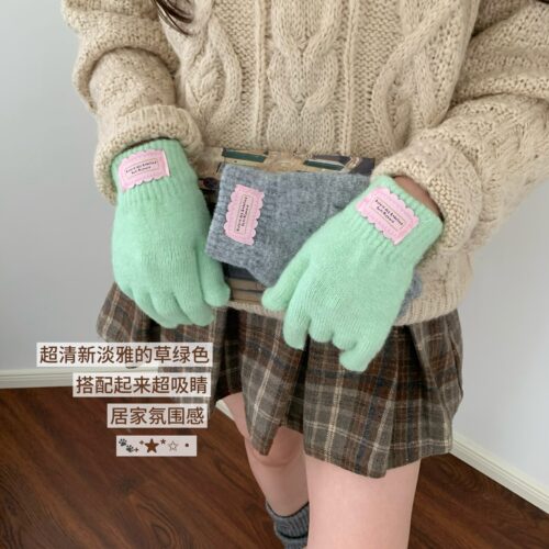 奶油治愈~陈奶奶/纯色保暖手套女