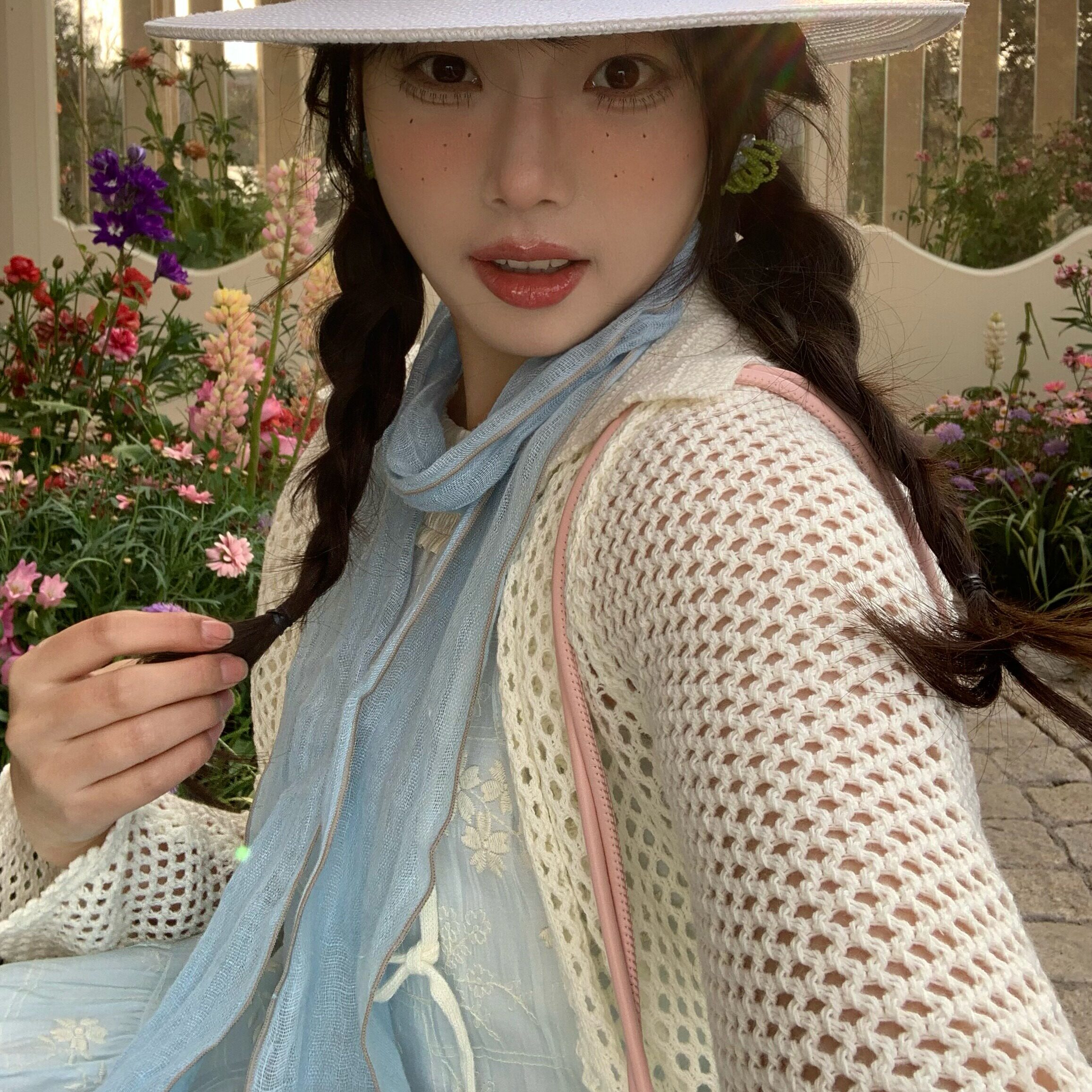 海盐汽水！陈奶奶亚麻丝巾高级感女真丝围巾通勤百搭法式温柔绑带