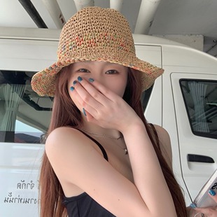 沙灘遮陽防曬帽草編織漁夫帽盆帽 適合海邊度假拍照帽子女草帽夏季