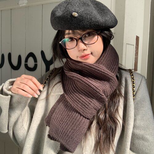 蘑糯糯同款陈奶奶粗针织围巾女