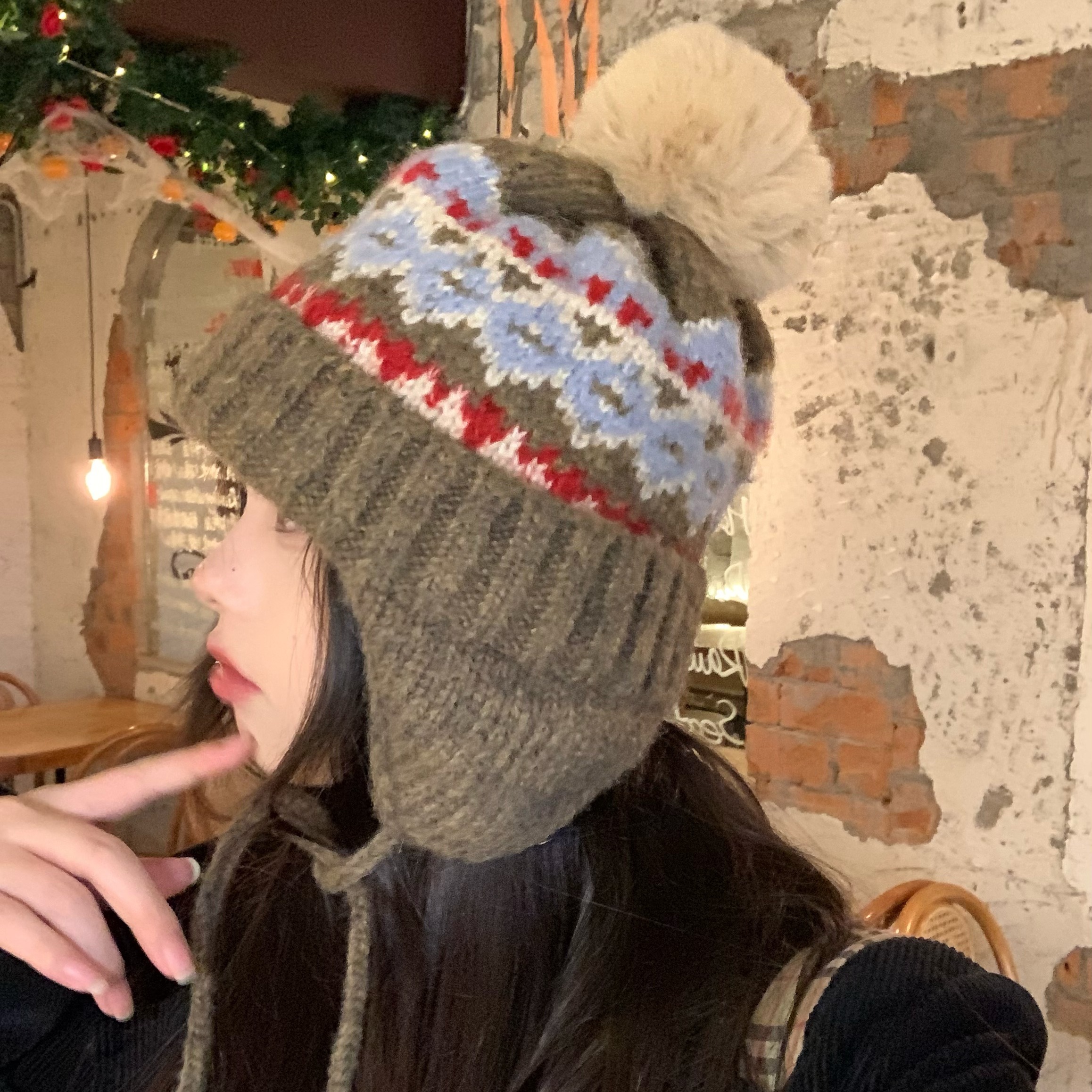 古民族风加厚保暖针织帽