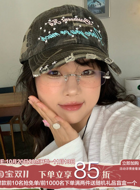 陈奶奶甜酷迷彩棒球帽子女春夏