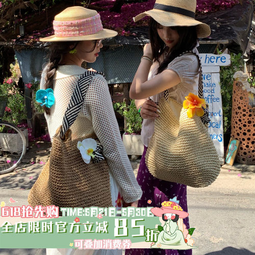 南法假日陈奶奶氛围感草编包