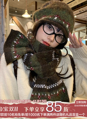 织暖同频~陈奶奶森系复古围巾女