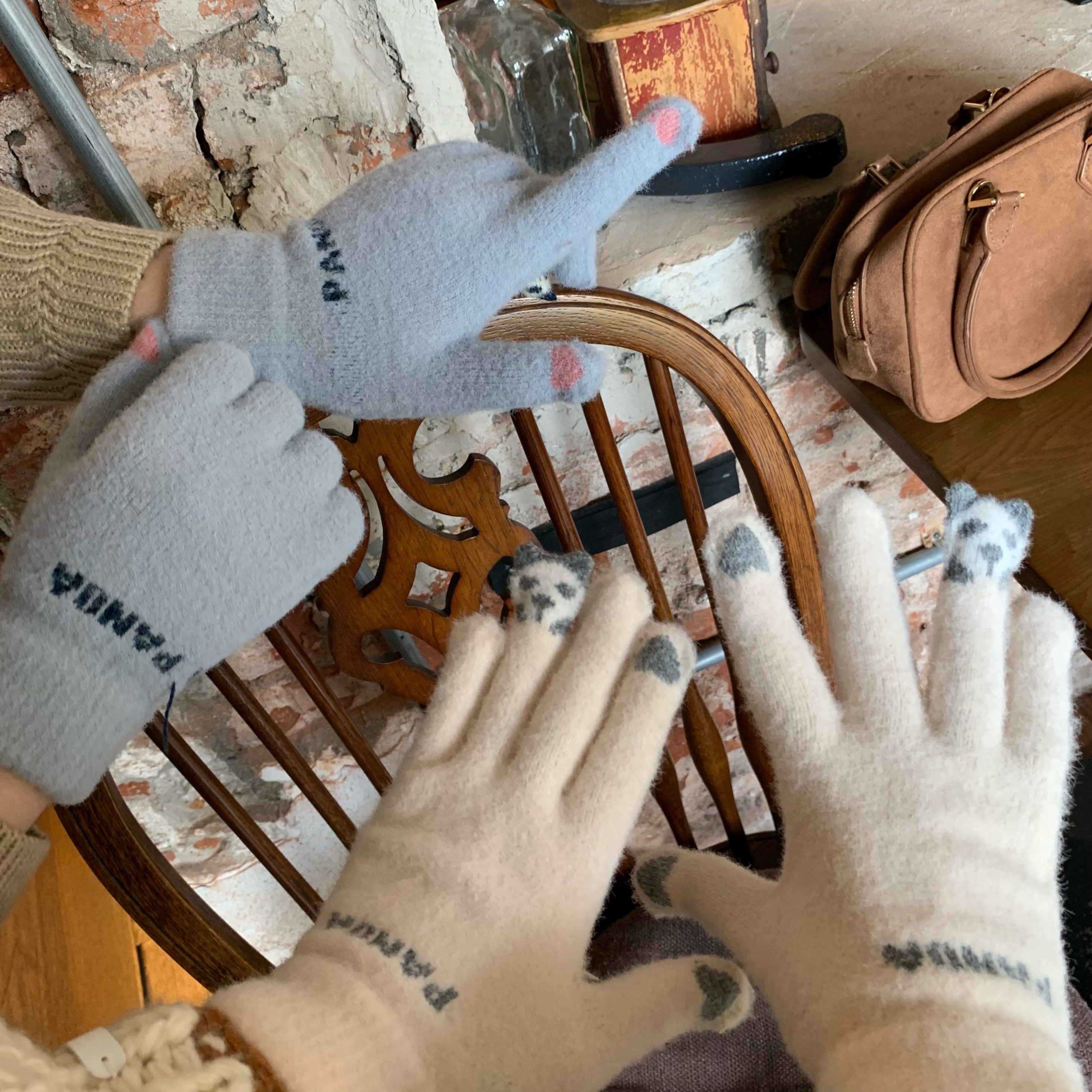 陈奶奶柔软保暖猫爪手套