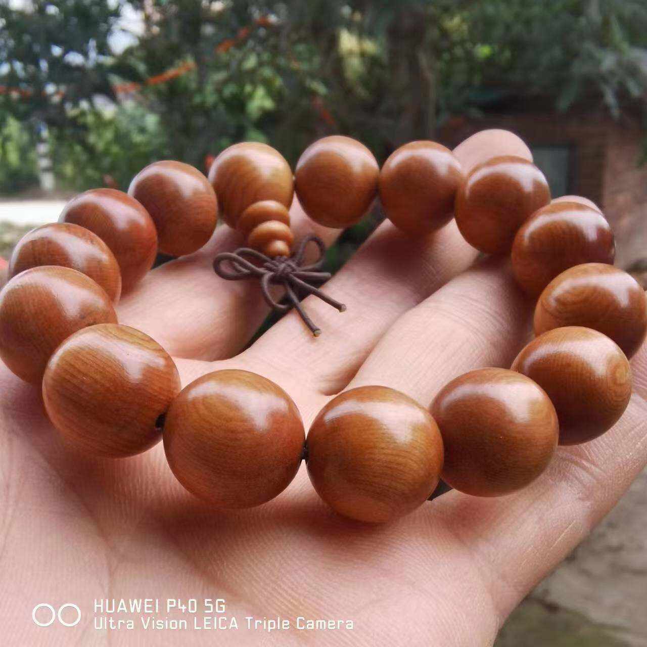 红豆杉手串佛珠手饰品货源木质文玩手链陈化老料红油