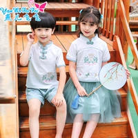 Ngày thiếu nhi Trang phục thiếu nhi Nam và nữ Hanfu Váy Fairy Dress Guzheng Performance Phong cách Trung Quốc Mẫu giáo Dịch vụ vườn mùa hè - Trang phục shop quan ao baby