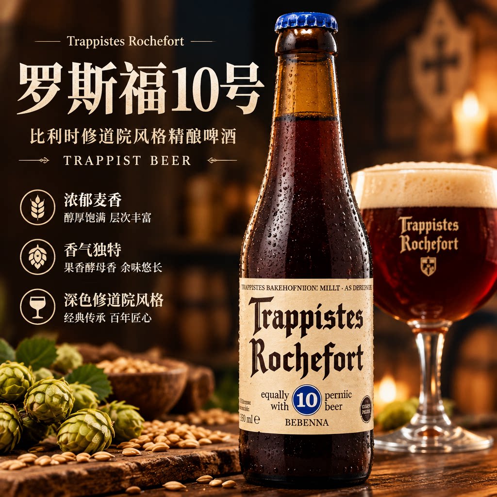 罗斯福修道院10号精酿黑啤330ml*6瓶比利时进口罗斯福8号组合啤酒